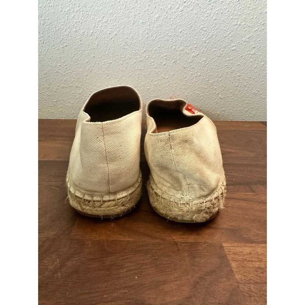 Kate Spade Cream Dahlia Espadrille Flat Loafers w Floral Embroidery Size 8